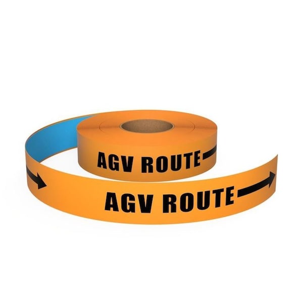 Ergomat Durastripe In-Line Printing 2in x 50ft Orange - AGV ROUTE w/Arrow DSIL250-O-AGVROUTE - main